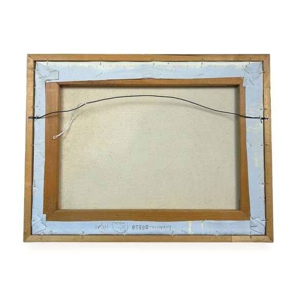 Vintage Original Framed Painting Girl Looking at the Sea Canvas 24x10 - Picture 9 of 10